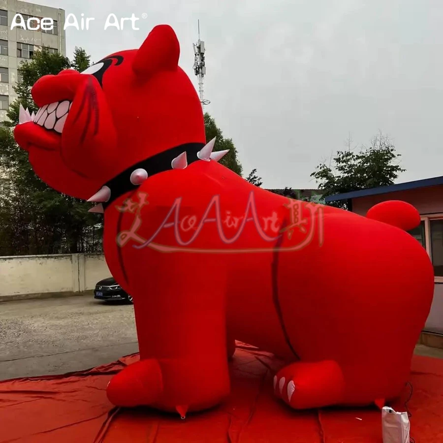 Inflatable Red Bulldog, Animal Balloon for Activity Advertising Decoration, 2023