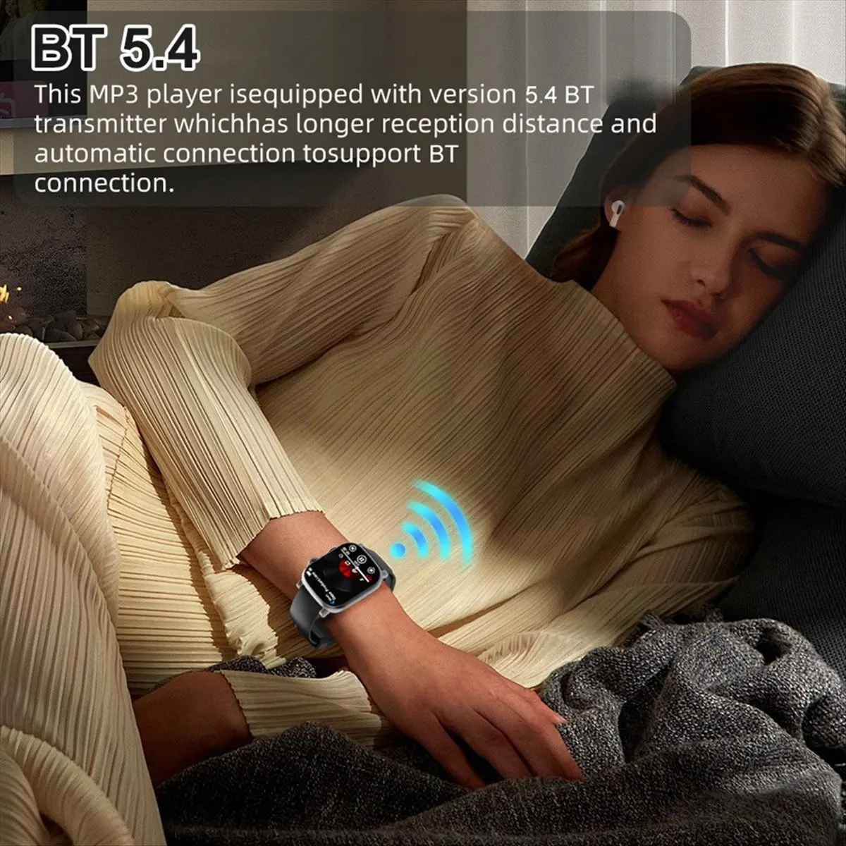 

Grand MP3-плеер Часы BT 5,4 с сенсорным экраном Музыкальный плеер Встроенный динамик Диктофон для занятий спортом Бег Тренажерный зал Спортивные часы