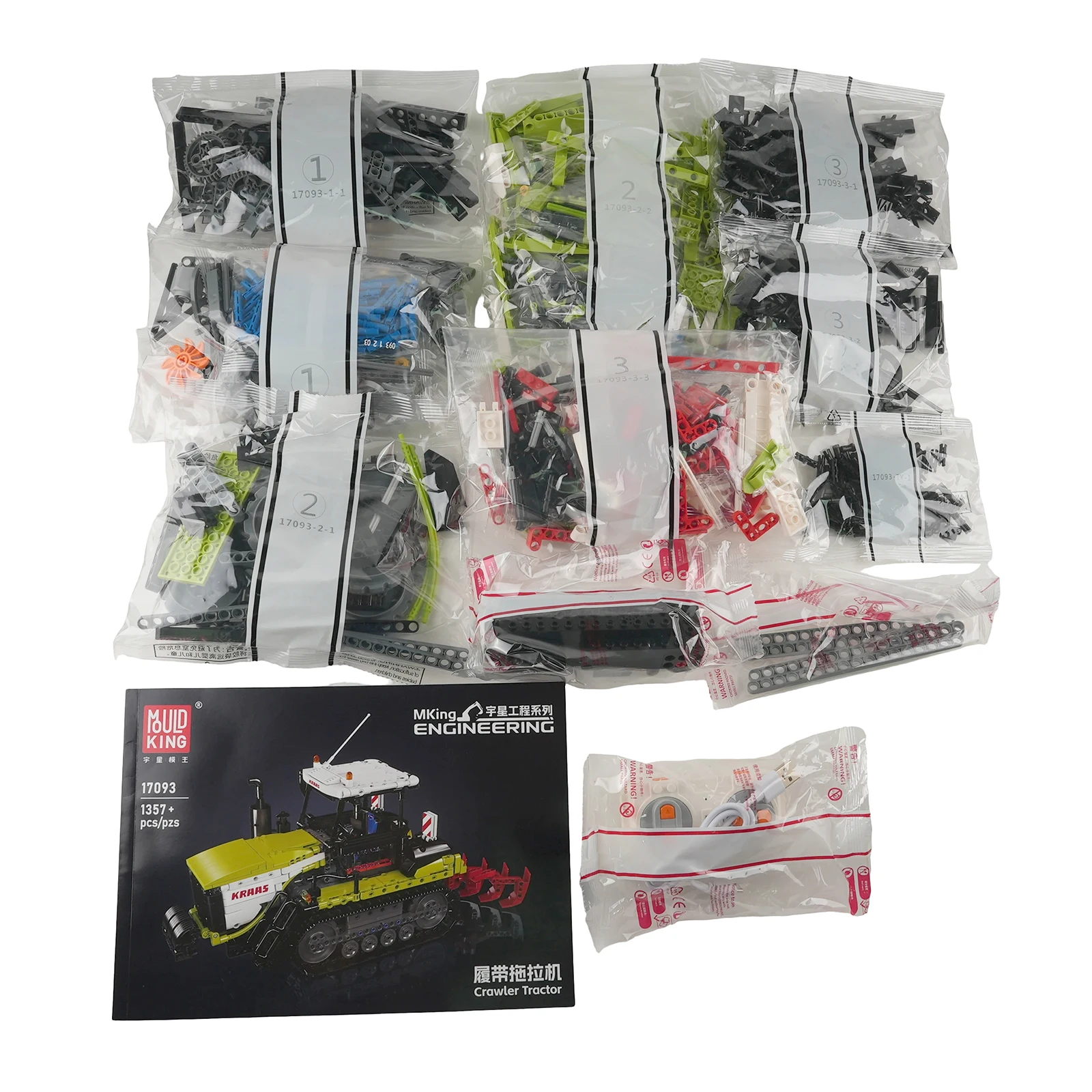 

Mould King 17093 Crawler Tractor Building Blocks Engineering Vehicle Model APP Remoe Control Power Drive Puzzle Toy Holiday Gift