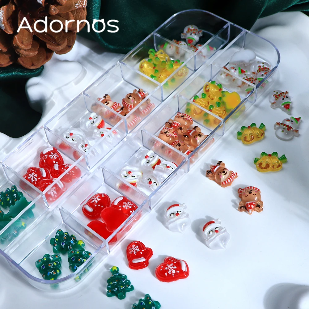 

Рождественский день украшения для дизайна ногтей Снеговик Санта-Клаус Рождественская елка колокольчик Kawaii дизайн ногтей Рождественский стиль маникюр DIY аксессуары