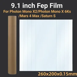 5Pcs 9.1 인치 Fep 필름 260*200*0.15mm ANYCUBIC Photon 모노 X2 모노 X 6Ks ELEGOO Mars 4 Max Saturn S 3D 프린터 부품