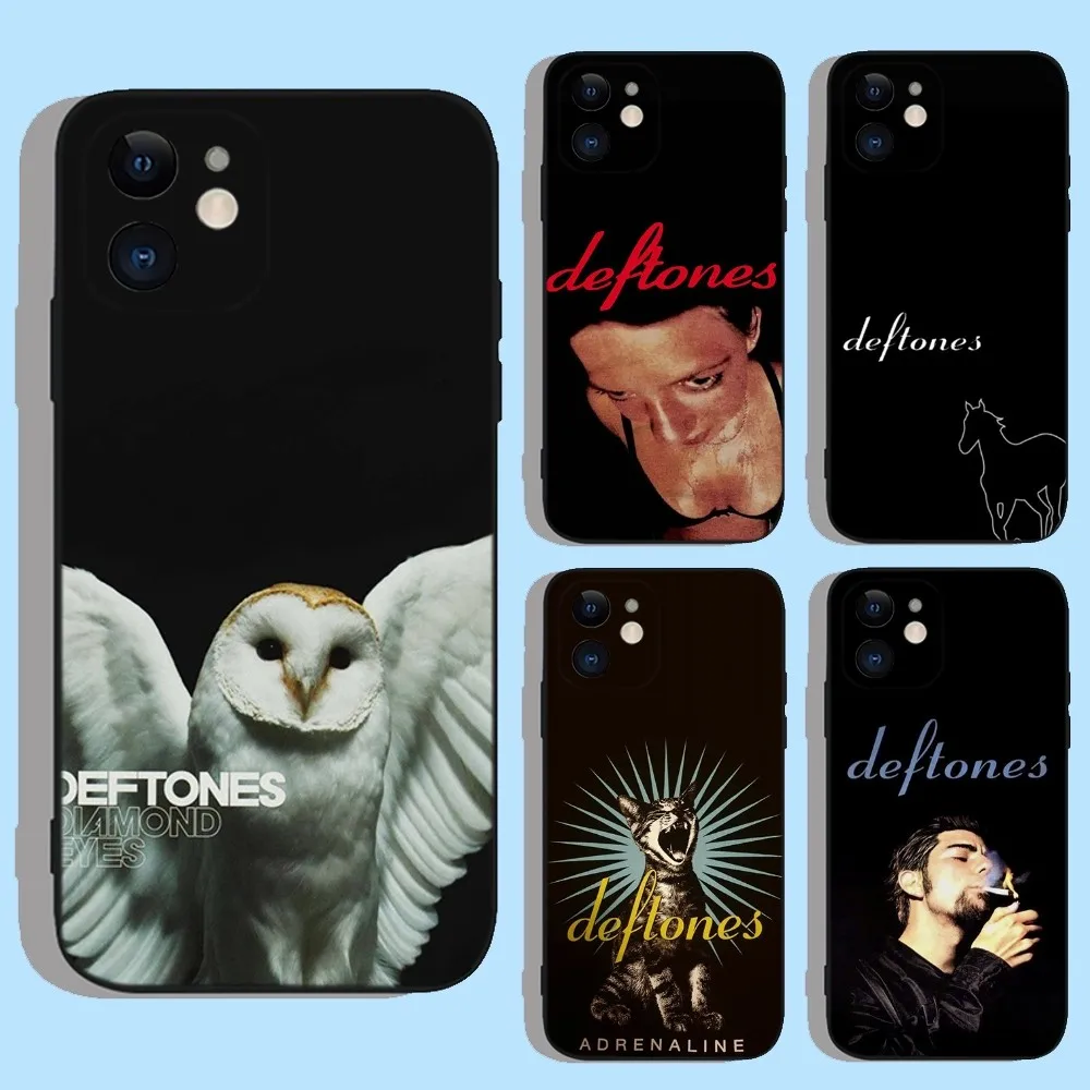 Band D-Deftones Phone Case For Apple iPhone 15,14,13,12,11,XS,XR,X,8,7,Pro,Max,Plus,mini Silicone Black Cover
