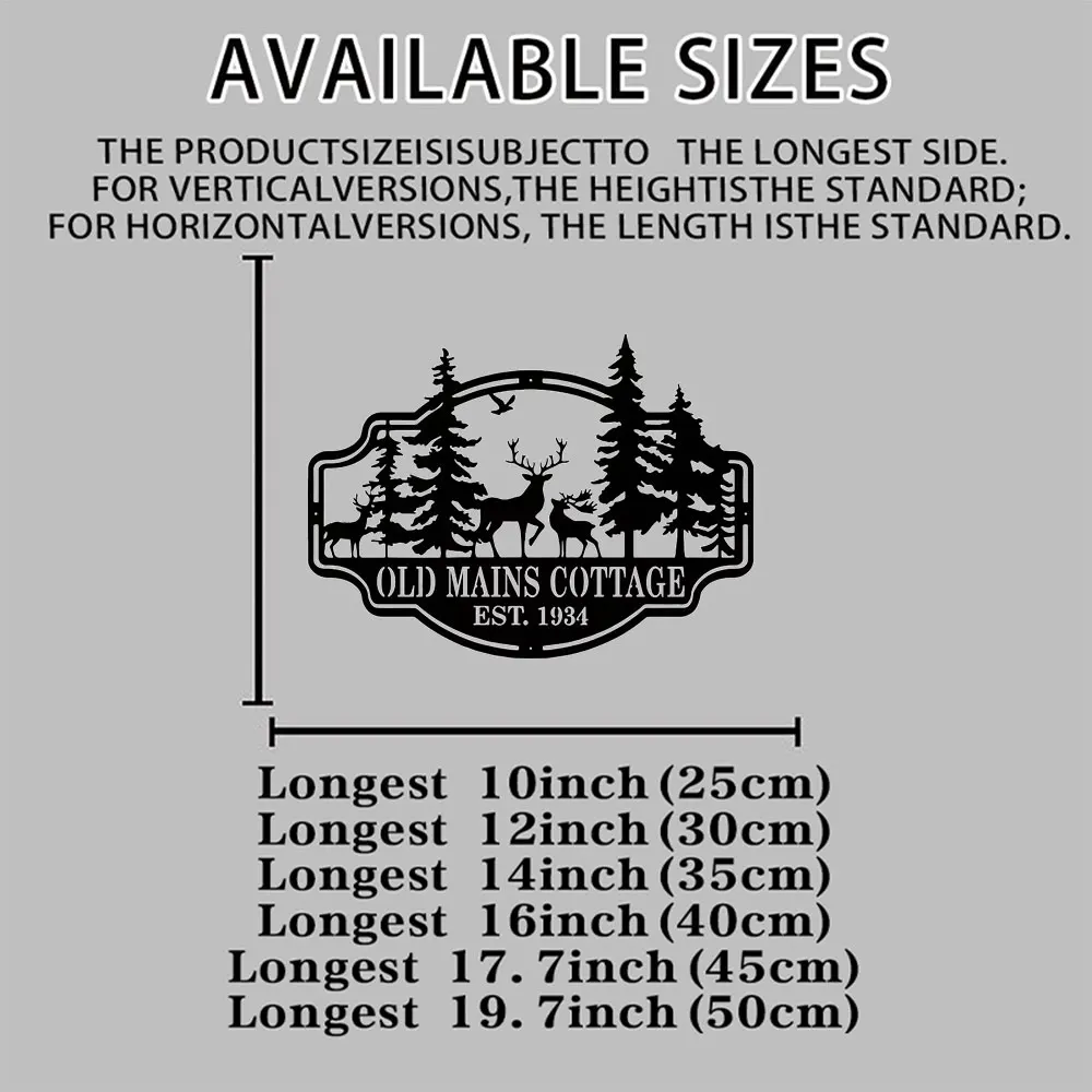 Personalized Metal Sign Custom Design Rustic Outdoor Farmhouse Decor Deer And Forest Wall Art Perfect Farmer Gift
