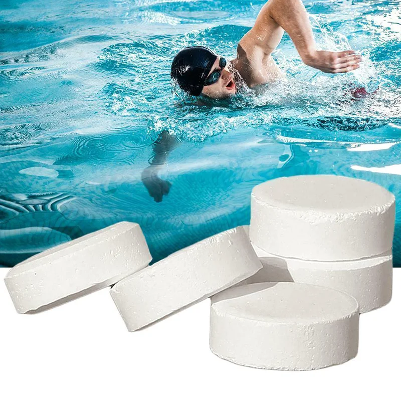 Tableta de limpieza de piscina, concentrado multifuncional, limpieza efervescente, Spa, cloro, bromo, suministros de limpieza, 50 Uds.