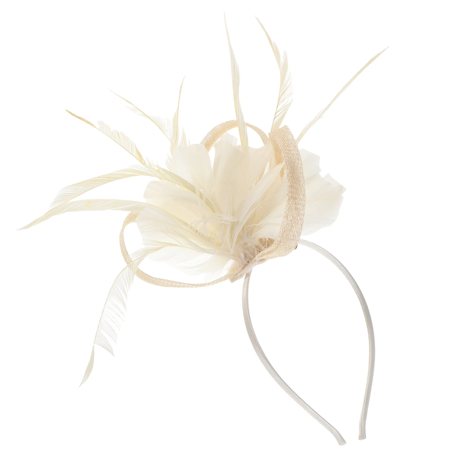 

Elegant Bridal Plume Hair Clip Handmade Floral Headband Wedding Party Performance Lightweight Mesh Comfortable Adjustable