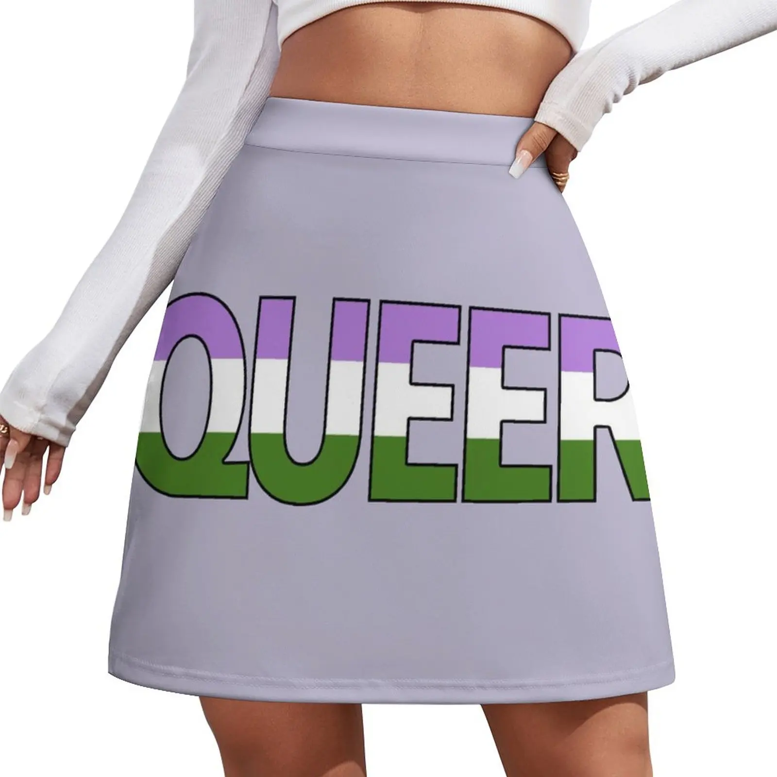 

QUEER - GenderQueer Pride Flag 2.0 Mini Skirt korean style clothing skirts for woman Mini Skirt
