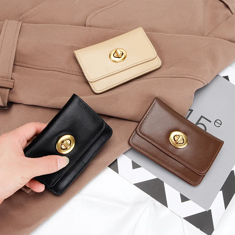 

Leather Coin Purse Short Size Women's Fashionable New Style Compact ID Card Holder Small Card Bag Multi-Functional Ladies Wallet