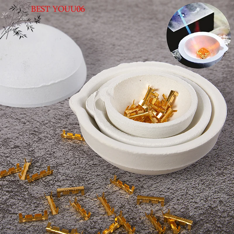 (YOUU06)1PC High Temperature Quartz Silica Melting Crucible Dish Bowl Pot Casting Gold Silver Metal Jewelry Casting Container
