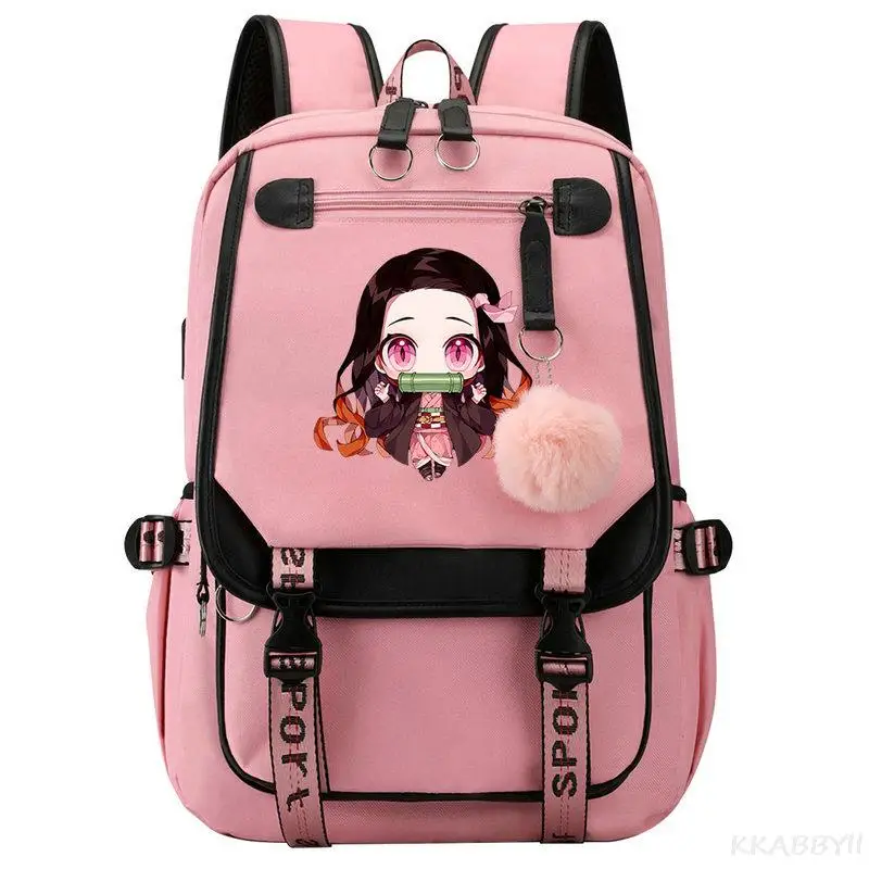 Anime Demon Slayer Agatsuma Zenitsu School Bag Oxford Laptop Bags Boy Girl School Backpack Large Capacity Travel Bag For Kids