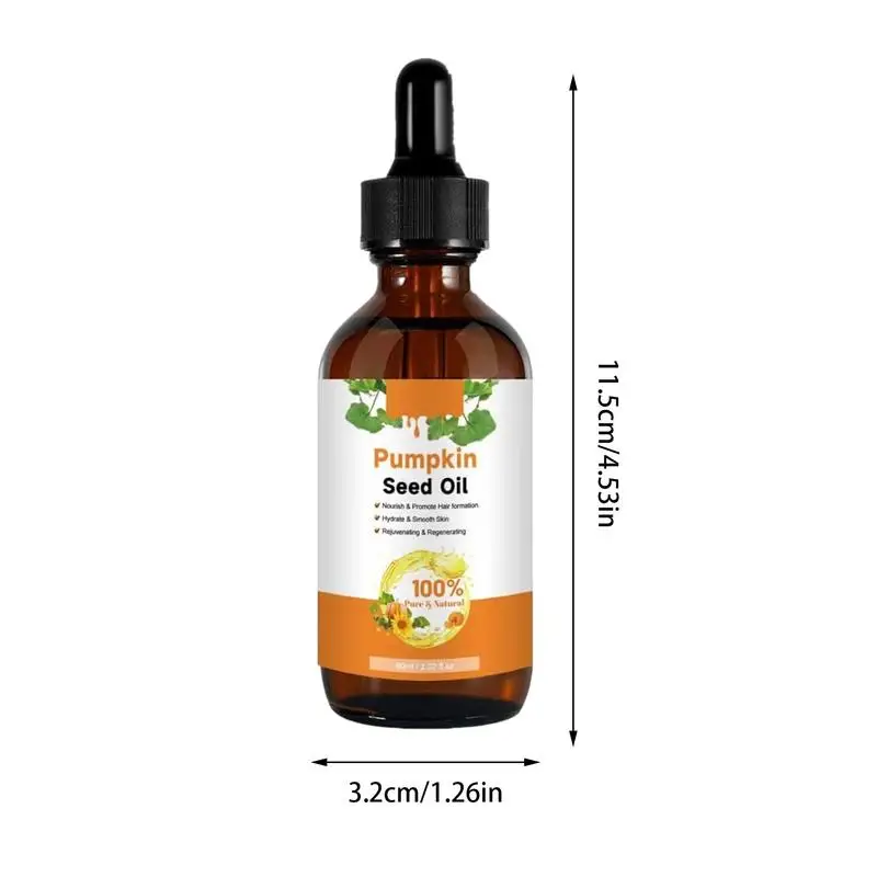 Huile de Citrouille pour la Croissance des Cheveux, Nourrissante pour la Peau du Corps, Énergie du Cuir oral elu, Santé Sèche, Endommagée, Craquelée, Réparatrice, D2TA, 60ml, 1 Pièce