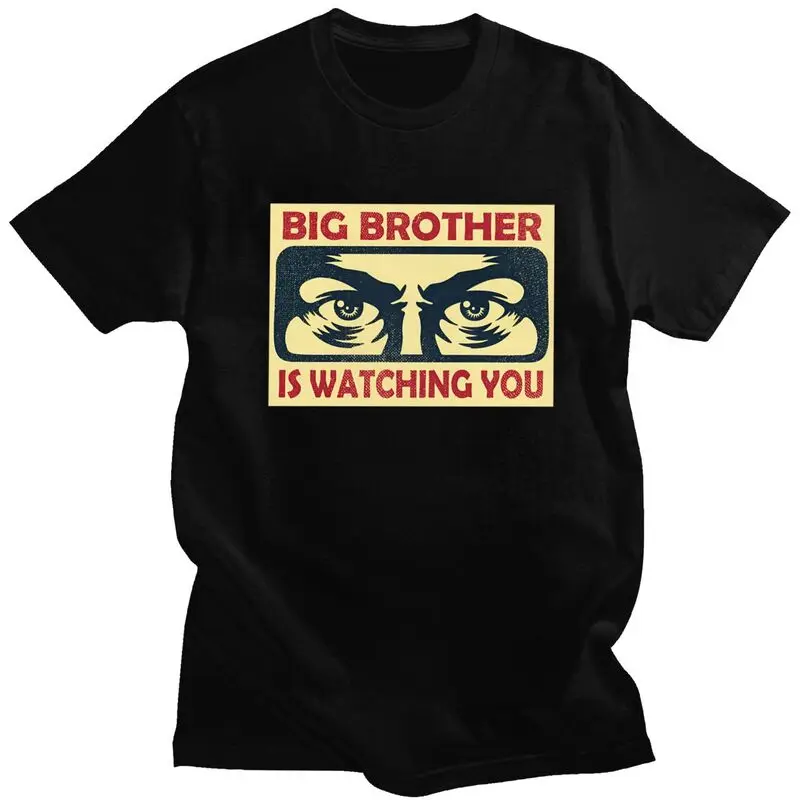 1984 George Orwell T Shirts Men Women Big Brother Is Watching You T-shirts Streetwear Graphic Tee100% Cotton Slim Fit Clothes