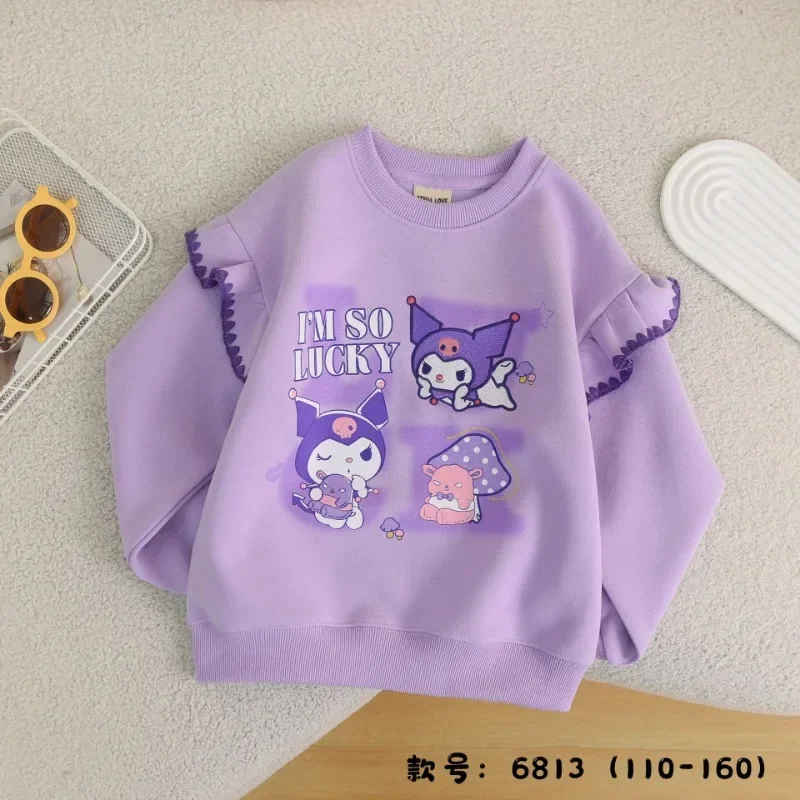 

Sanrio Cinnamoroll Kuromi Long Sleeve Anime Kawaii Clothing Shirt Cute Cartoon My Melody Children Hoodie Gifts for Kids