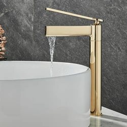 Basin Bathroom Sink Faucet Deck Mounted Hot Cold Water Basin Mixer Taps Lavatory Home Sink Water Tap Crane Bathroom Accessories