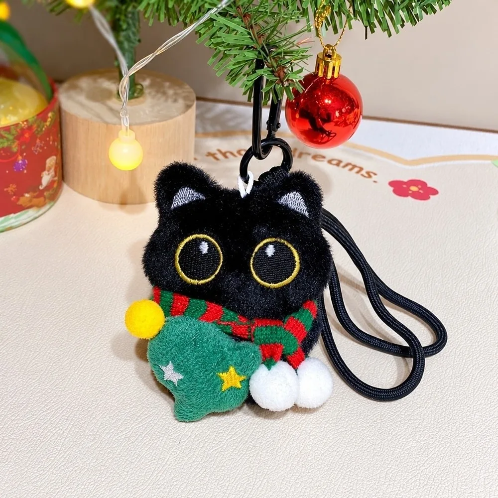 Cute Soft Fluffy Pendant Keychain Cartoon Kawaii Stuffed Doll Pendant Animal Keychain Xmas Holiday