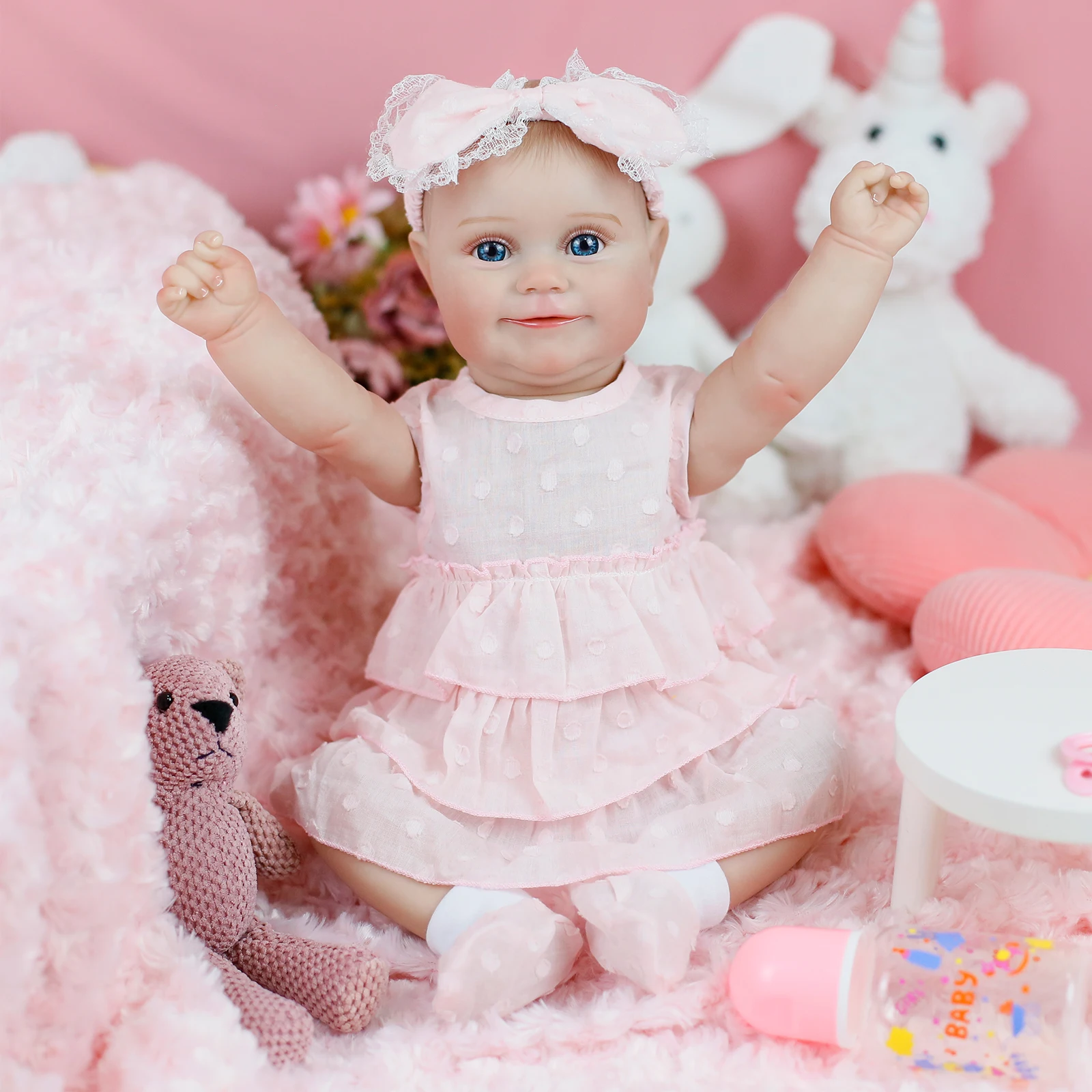 20inch Maddie Full Body Soft Silicone Vinyl Baby Reborn Doll Lifelike Hand Detailed Painted Visible Veins for Girl Xmas Gifts