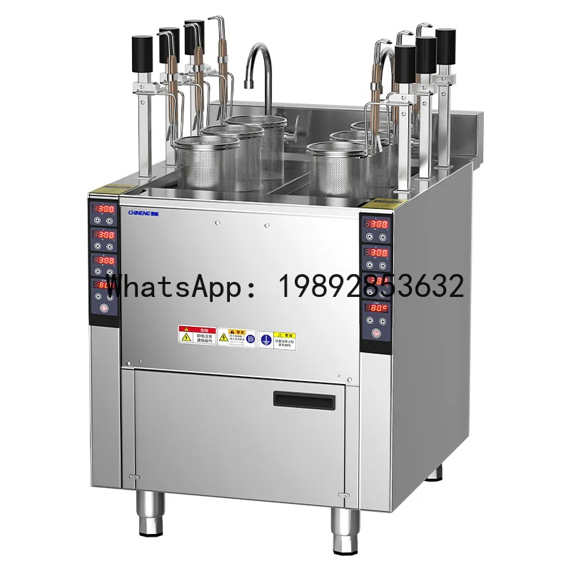

Commercial automatic noodle cooker - six-head electric multi-function noodle cooker with adjustable height