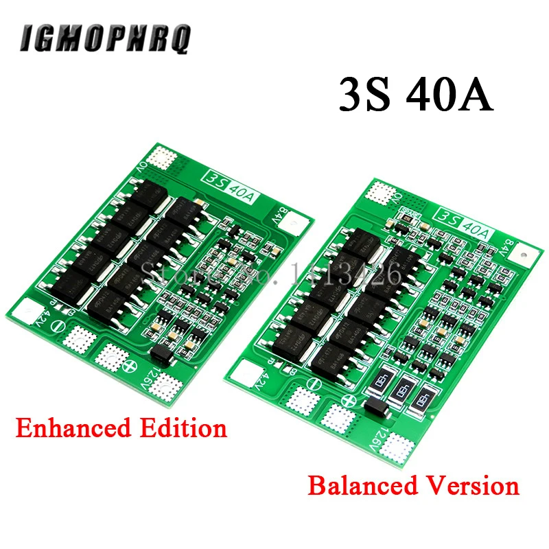 3S/4S 40A 60A Li-ion Lithium Battery Charger Protection Board 18650 BMS For Drill Motor 11.1V 12.6V/14.8V 16.8V Enhance/Balance