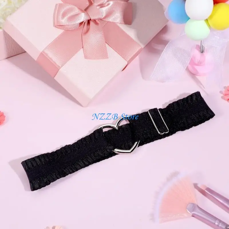 

T21F Adjustable Lace Ruched Thigh Harness for Stylish Party Outfits and Cosplay for Gothic Thigh Garter Fashion Enthusiasts