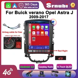 Srnubi 안드로이드 12.0 자동차 라디오, Opel Astra J Vauxhall Buick Verano 2009-2015 멀티미디어 비디오, 2Din 4G WIFI 카플레이 헤드 유닛