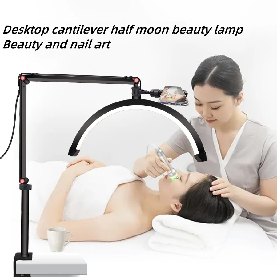 Eyelash lighting Semi-Permanent Ring Light Beauty Table Clamp Cradle Makeup Tattoo Salon Nail Extensions Half Moon Lamp