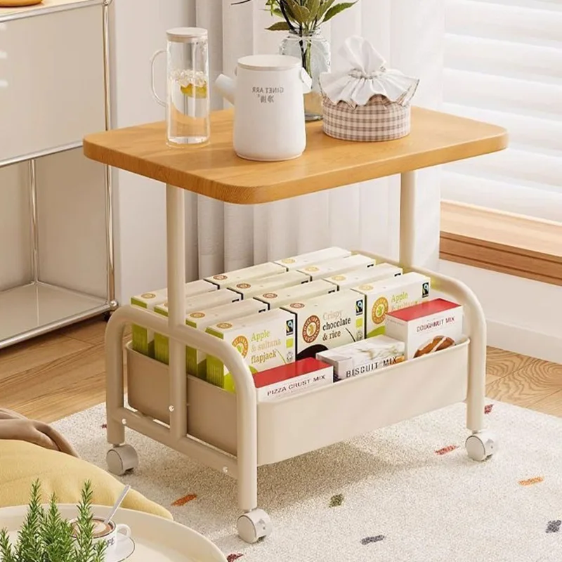 Mobile coffee table storage rack, bedroom living room small table, living room sofa side table, bedroom storage bedside table