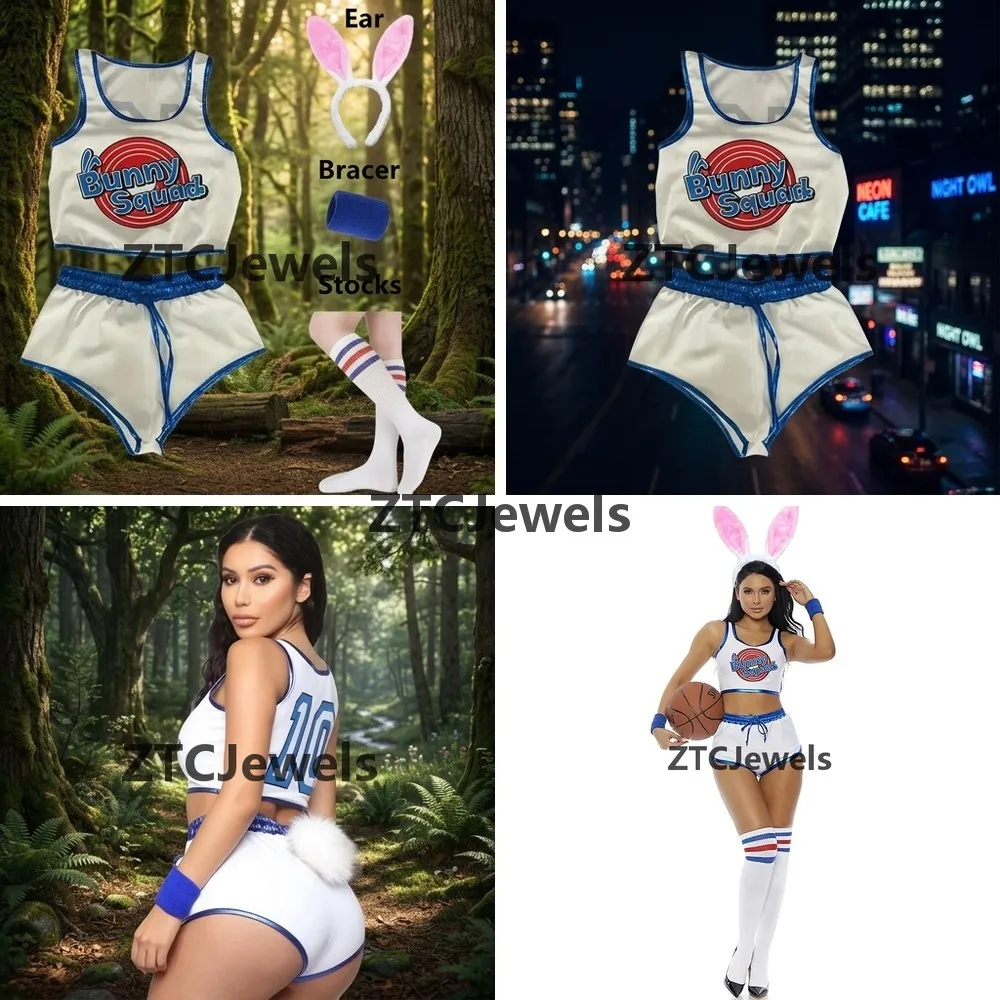 

Bunny Rabbit Cosplay Costume for Women Anime Curvy Gloves Hair Accessory Suits Christmas Party