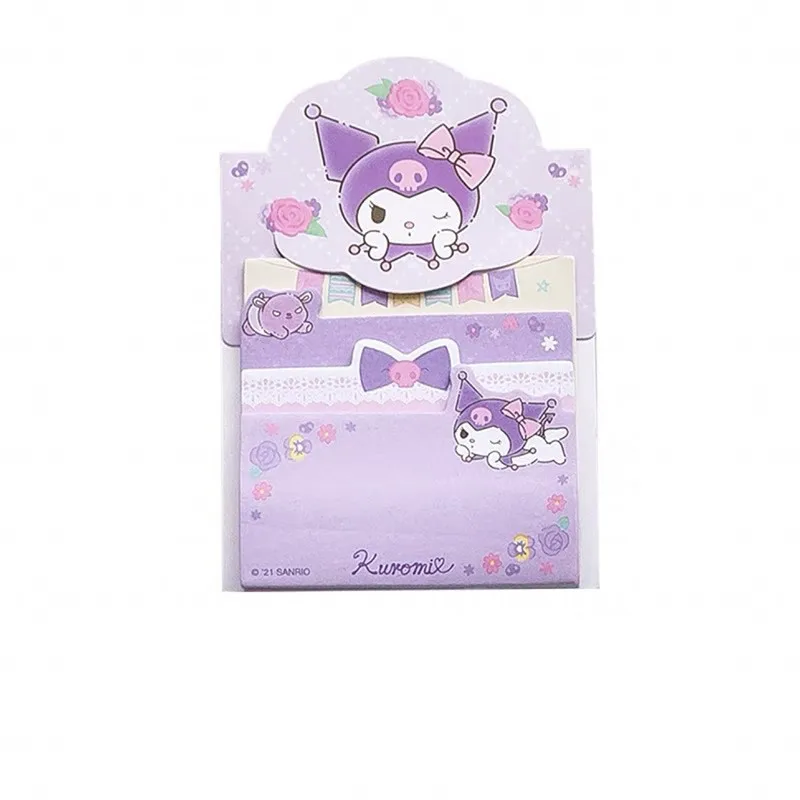 Cartoon Sanrio Sticky Notes Anime Kuromi Cinnamoroll Mymelody Hellokitty Figure Student Stationery N Times Posted Message Book