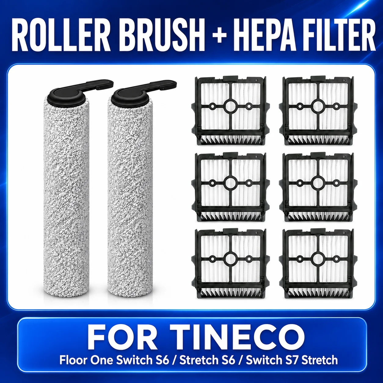 Compatible For Tineco Floor One Switch S6 / Stretch S6 / Switch S7 Strech Roller Brush Filter Replacement Accessories Parts