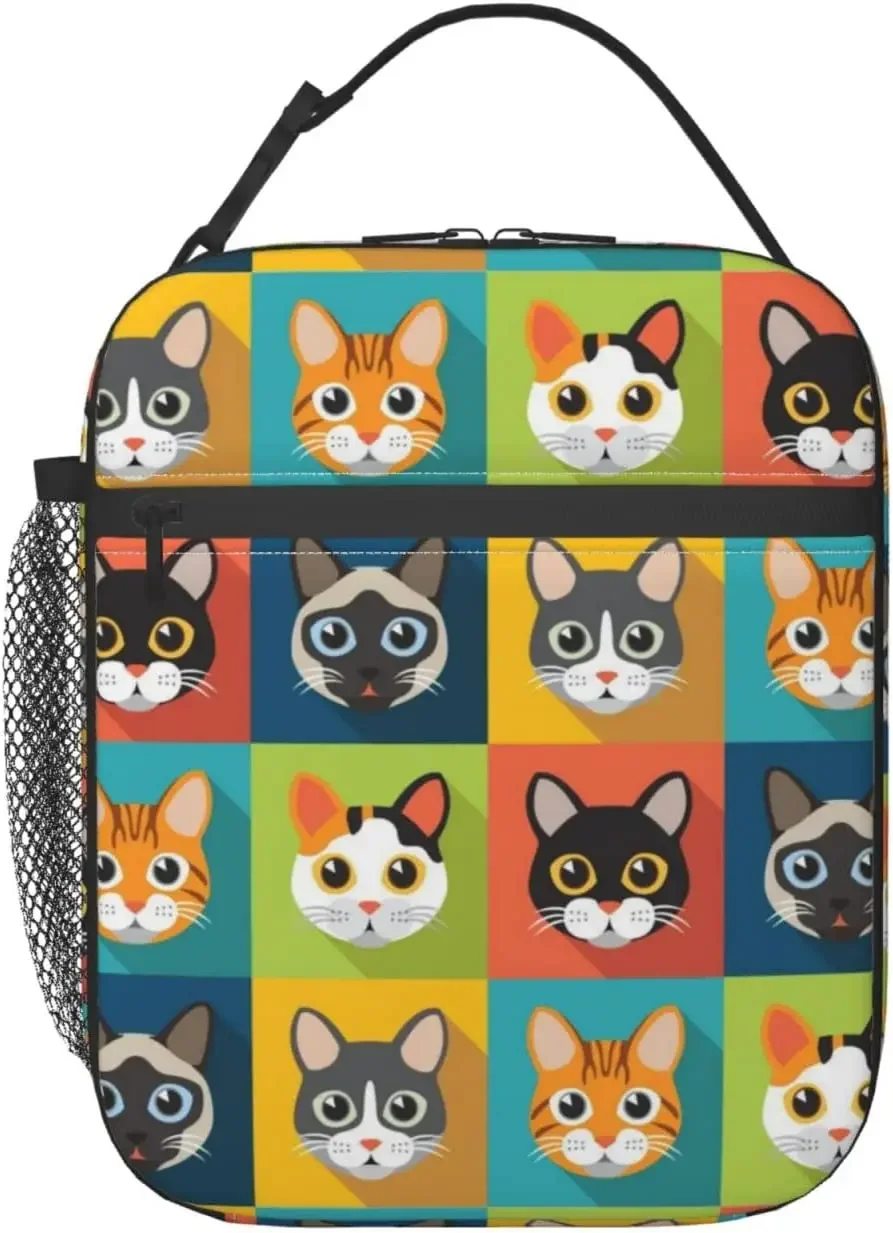 

Cat Lunch Bag Insulated Lunch Box For Kids Adult Reusable Lunch Tote Bag For Work Picnic School