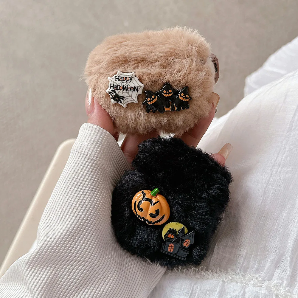 Cute Pumpkin Ghost Halloween Case for AirPods Pro 2 Plush Earphone Protective Cover for Airpods 1 2 3 Spider All Saints' Day