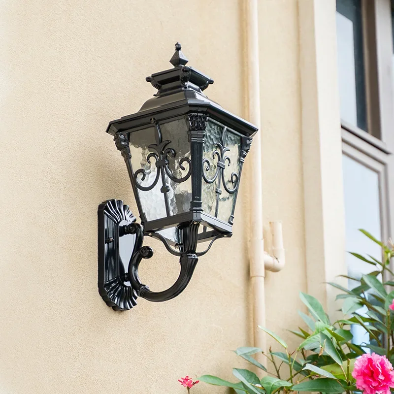 

Retro Vintage wall light europe villa sconce lamp outdoor waterproof garden doorway Black Bronze retro porch Yard Lighting