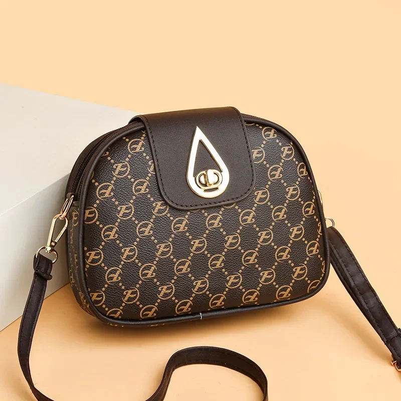 Women Bag Drop Lock Mother Multi-layer Shoulder Crossbody Bag Purses Handbags Luxury Famous Brand