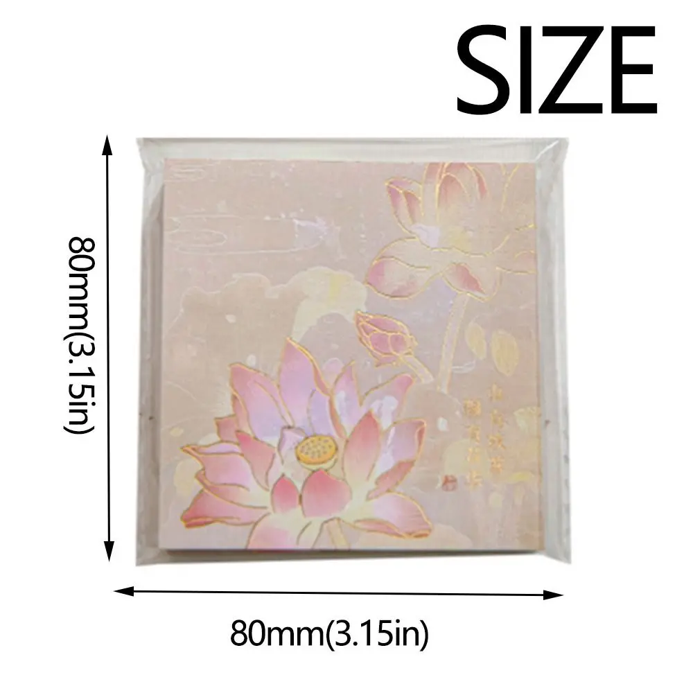 Durable Flower Pattern Retro Notes Paper Self-Adhesive Memo Pad Hand Account 60 Sheets Bookmark Stickers Hand Account Decorate