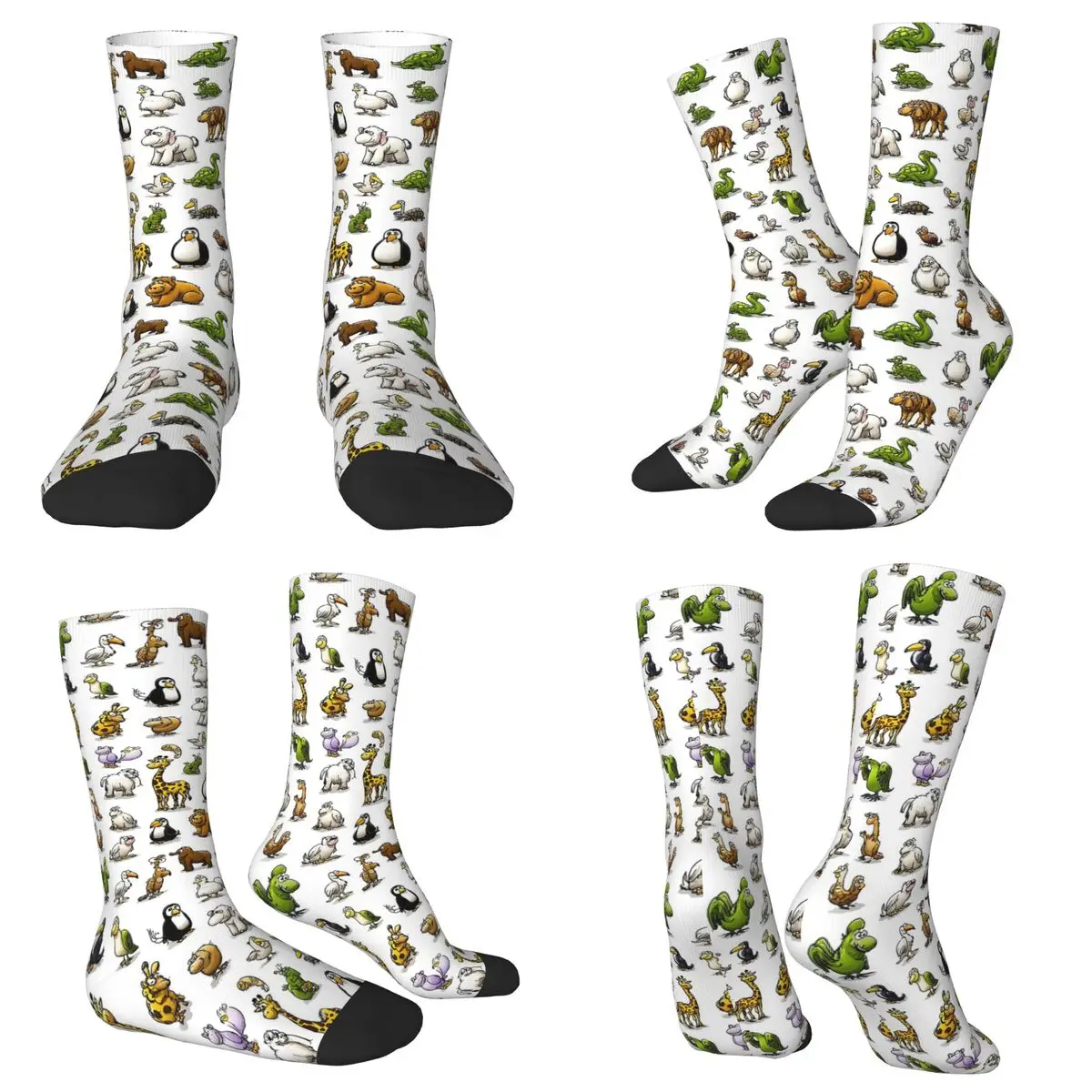 All Seasons Crew Stockings Cartoon Animal Amusement Park Socks Funny Long Socks for Men Women Valentine's Day Gifts