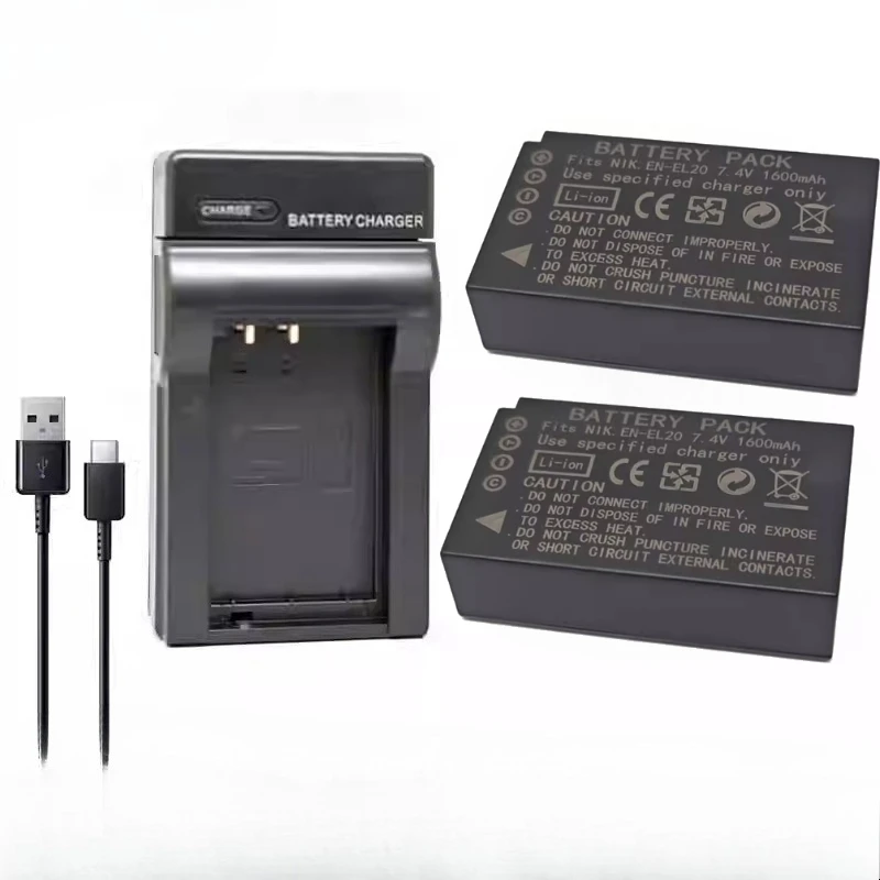 New 7.4V 1600mAh EN-EL20 EN EL20 Camera Battery for Nikon COOLPIX 1A P1000 P950 J1 J2 J3 S1 V3 AW1 High Quality Battery