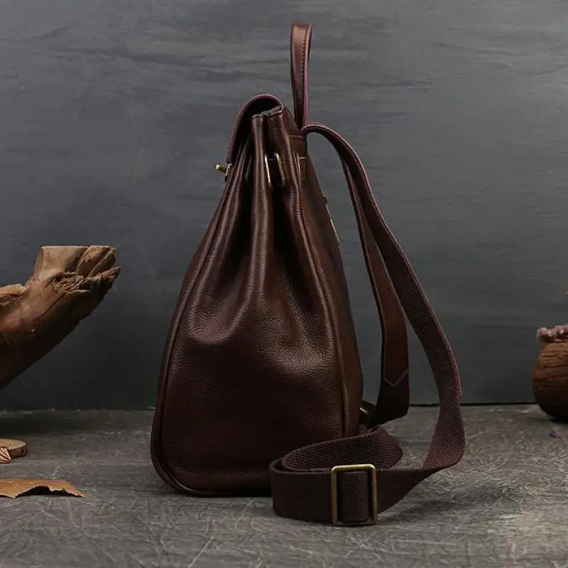 Zaino Johnature in vera pelle Vintage pelle bovina naturale borsa da donna di grande capacità per il tempo libero zaini da viaggio all\'aperto