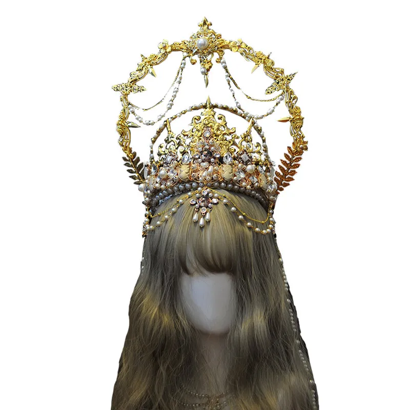High Sense Royal Crown Halo Headgear DIY Exaggerated Design Photography Prop Crown