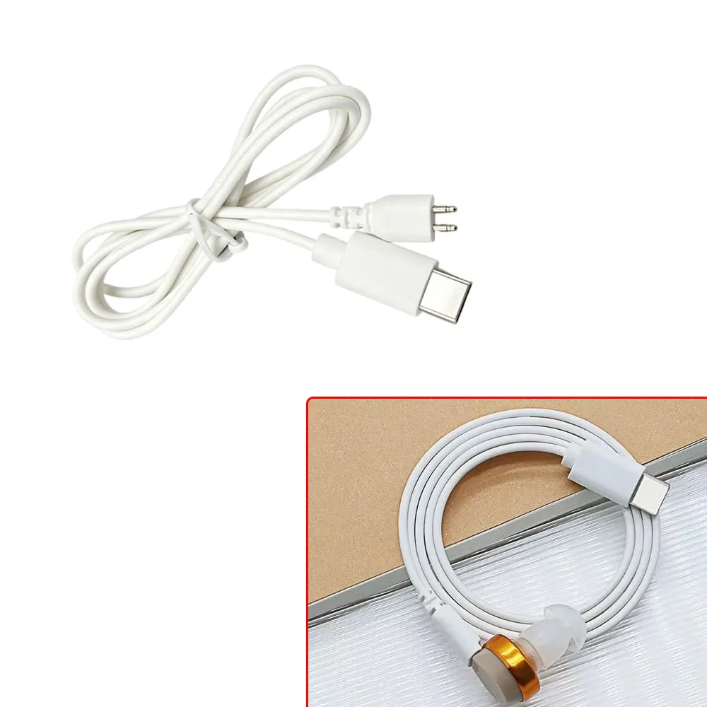 75cm TPE Oxygen-Free Copper Hearing Aid Earphone Cable 2 Pin Single/Dual Head Hearing Aid Connection Cable Hearing Aid Acces