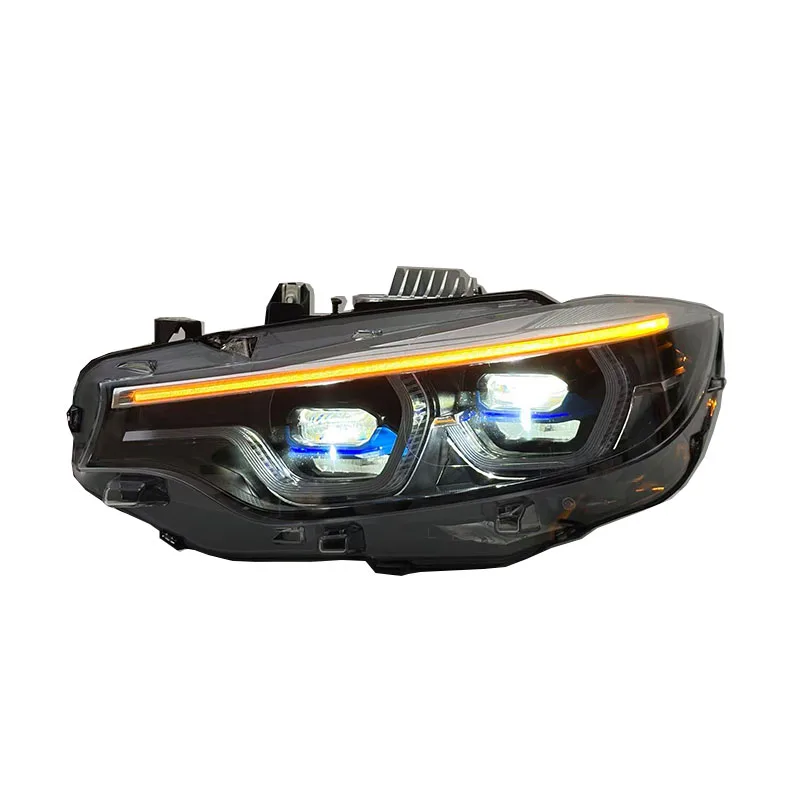 Auto Parts Headlight For BMW 4 Series F32 F36 F80 F82 LED Silver Front Lamp Tri-Color Yellow/White/Amber Upgrade Shadow DRL