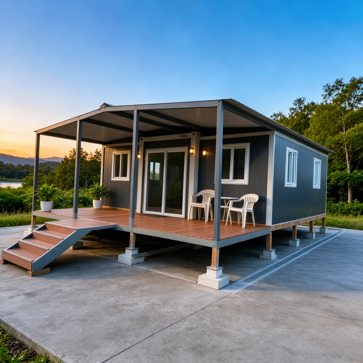 Rumah Prefabrikasi Mewah untuk - Tiny Home Bathroom Kitchen ulasan dan harga