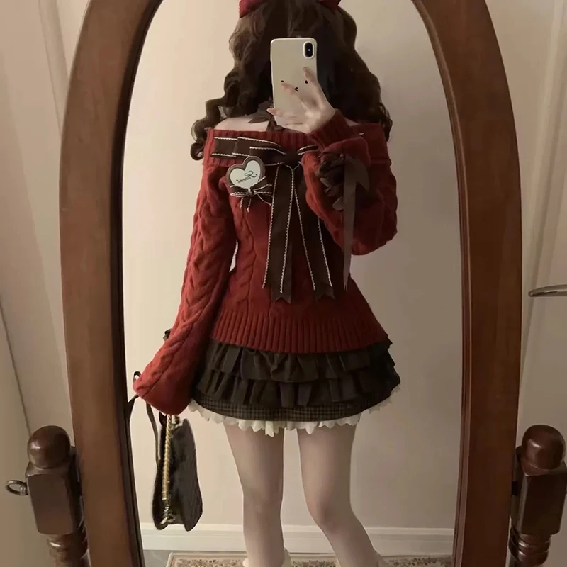Japanse Zoete Lolita Mini Rokken Vrouwen Y2K Kawaii Kant Patchwork Boog Taart Rok Femme Hoge Taille Preppy Alle Match Een Lijn Rokken