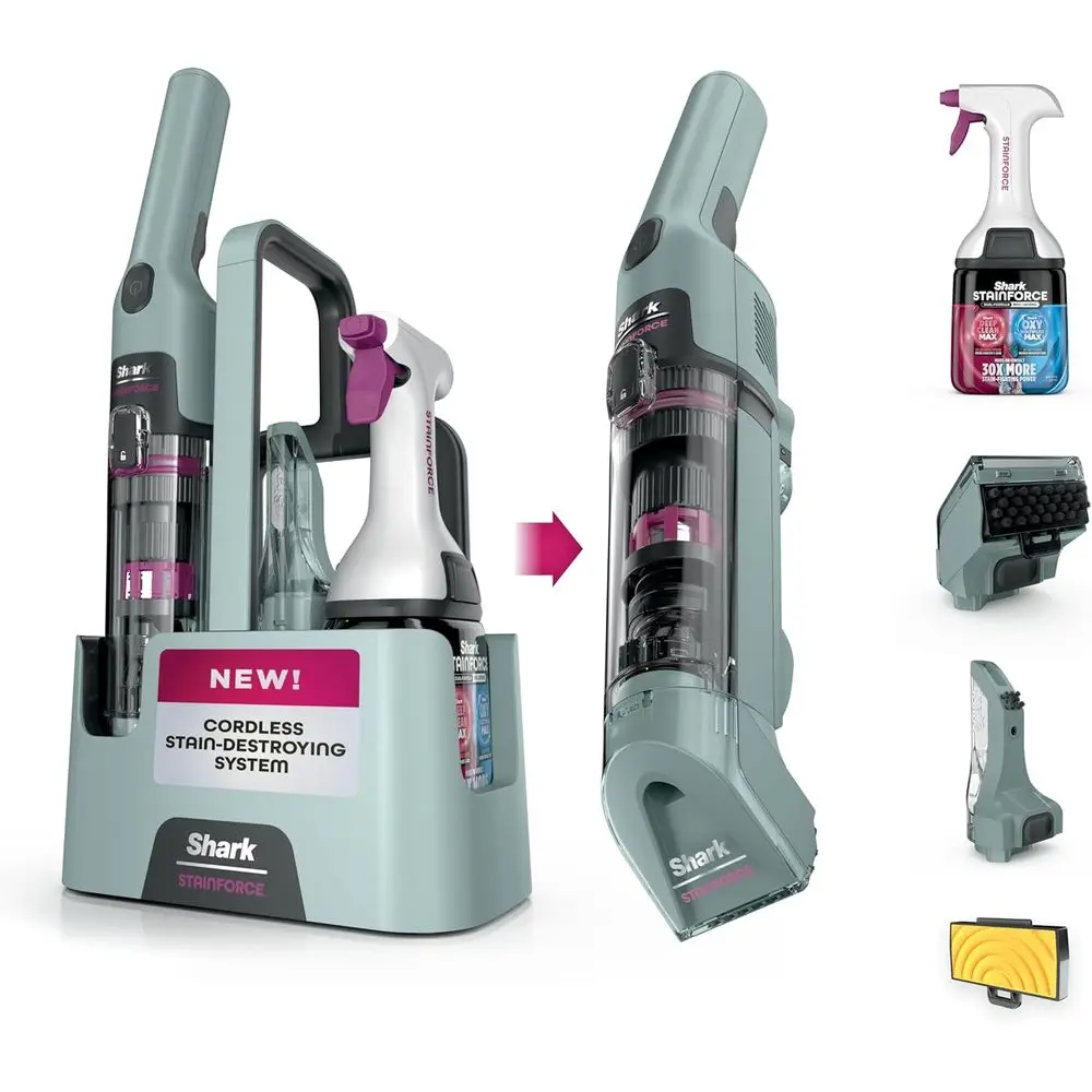 

CordlSpot Cleaner, Dual-ted Easy Spray ormula, OXY-Powered Stain Cleaning, Indoor + Outdoor, Carpets, Upholstery, Car Seats & St