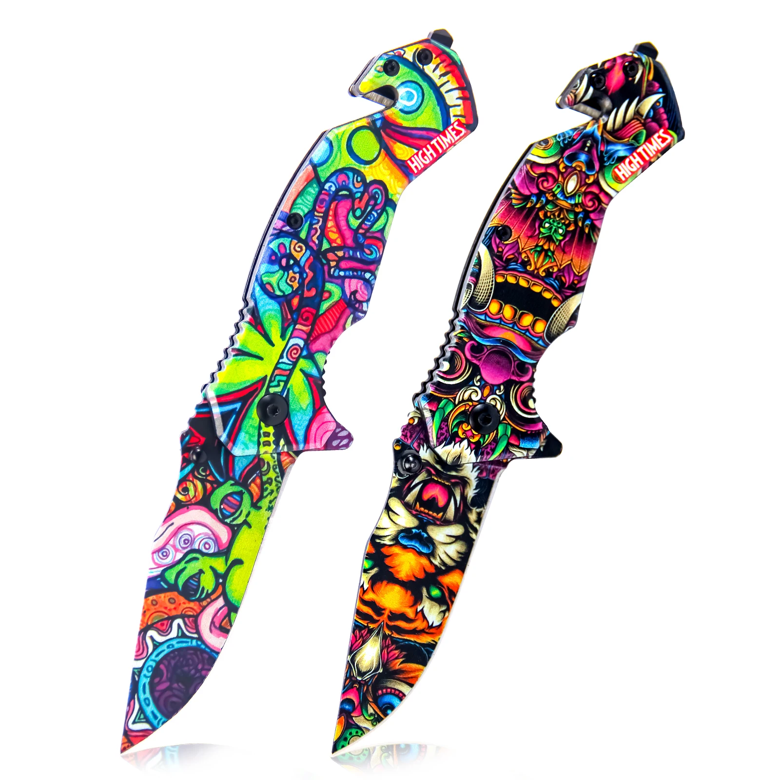 Dive Knife Titanium - Vibrant Graffiti Full Print Folding Pocket