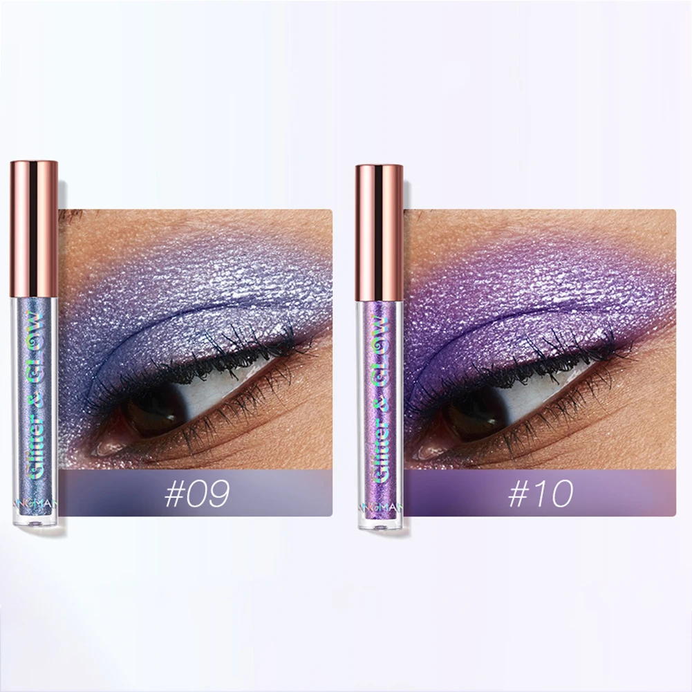 10 Colors Glitter Liquid Eyeshadow Set Long Lasting Smudge-proof Eyeshadow Liquid Shiny Liquid Eyeshadow Set