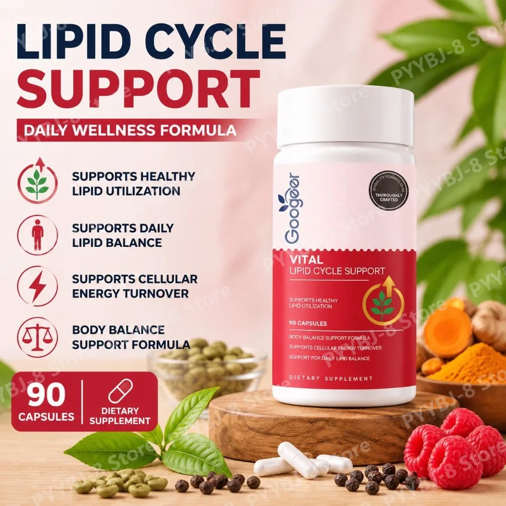 Googeer Vital Lipid Cycle Support Capsules for Daily Lipid Balance and Cellular Energy Turnover, with Lipid Utilization 90 Count