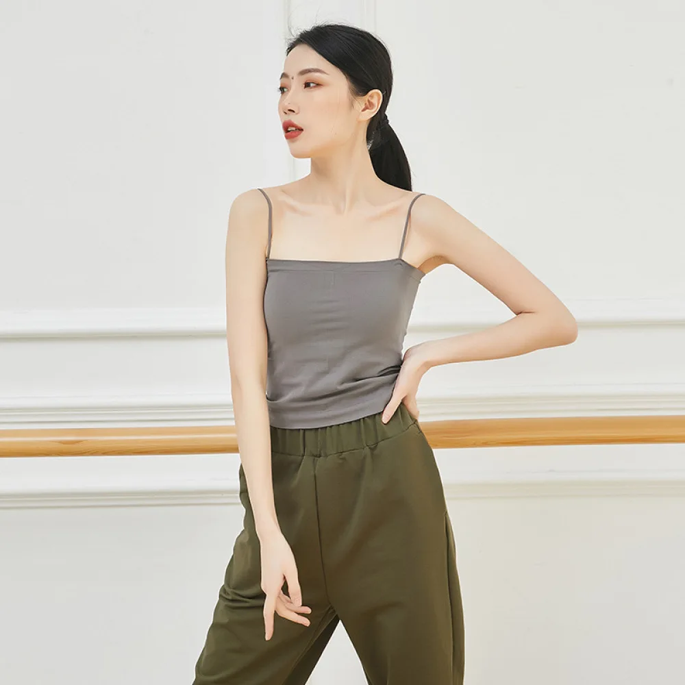 Dance Camisole Top For Gongyan Women Ballet Gymnastics Practice Wear Adult Fitness Yoga Padded Body Shaping Sleeveless Vest