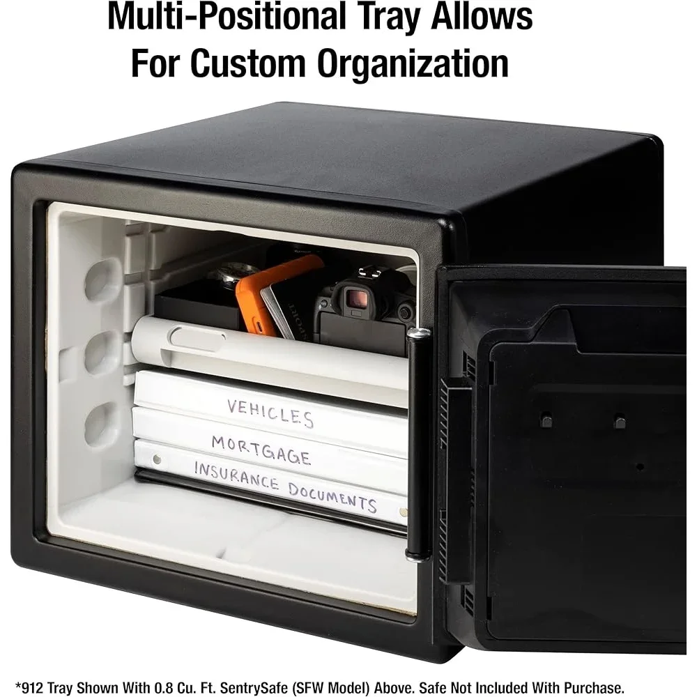 Fireproof Waterproof Safe Tray Multi-Positional Accessory 0.8 1.2 Cubic Feet Safes Organize Items Prevent Damage