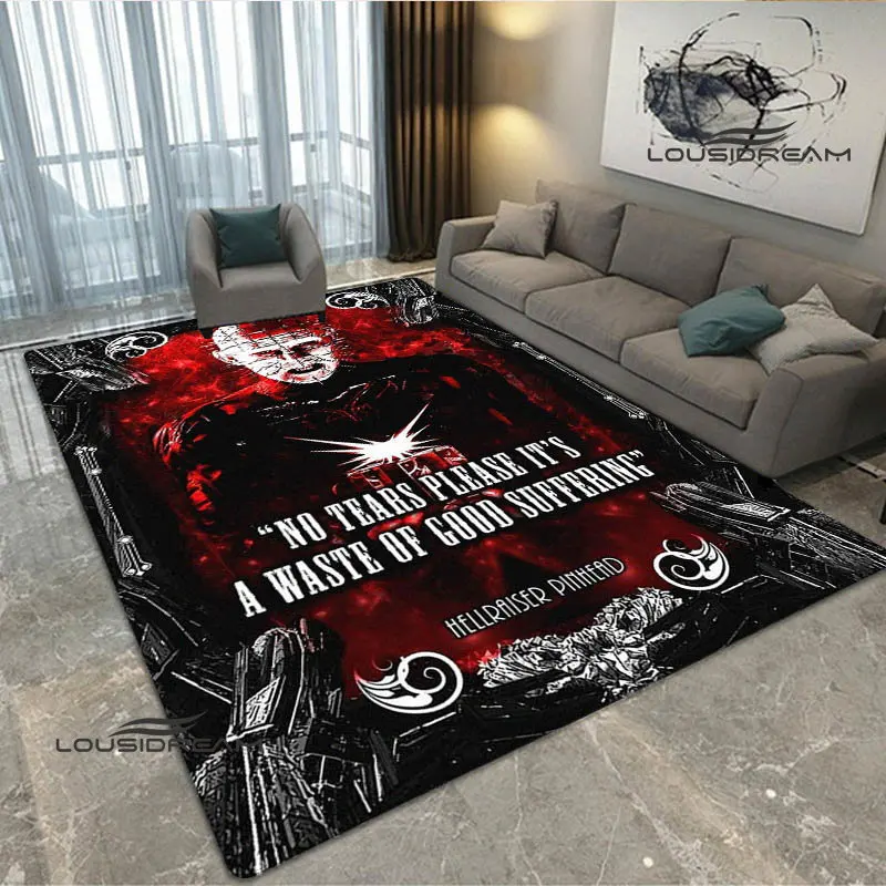 hellraiser horror print rug picnic rug personality home decoration non-slip rug photography props door mat birthday gift