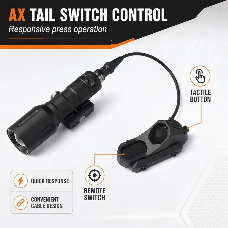 Lightweight Zoom Alloy Flashlight with External Wired Button - Collectible Toy Fittings