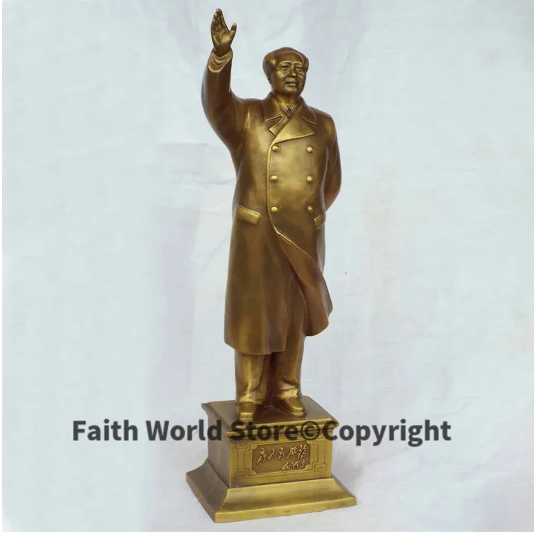 42CM large--2019home OFFICE TOP Decor -CHINA Mao Zedong GREAT Chairman Mao ART statue sculpture Decoration brass statue